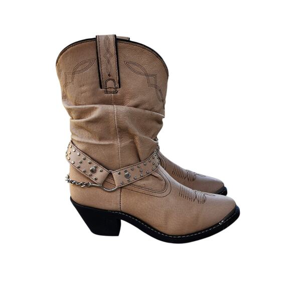 Shyanne Slouchy Leather Harness Studded Western Boots 9 - Picture 4 of 9